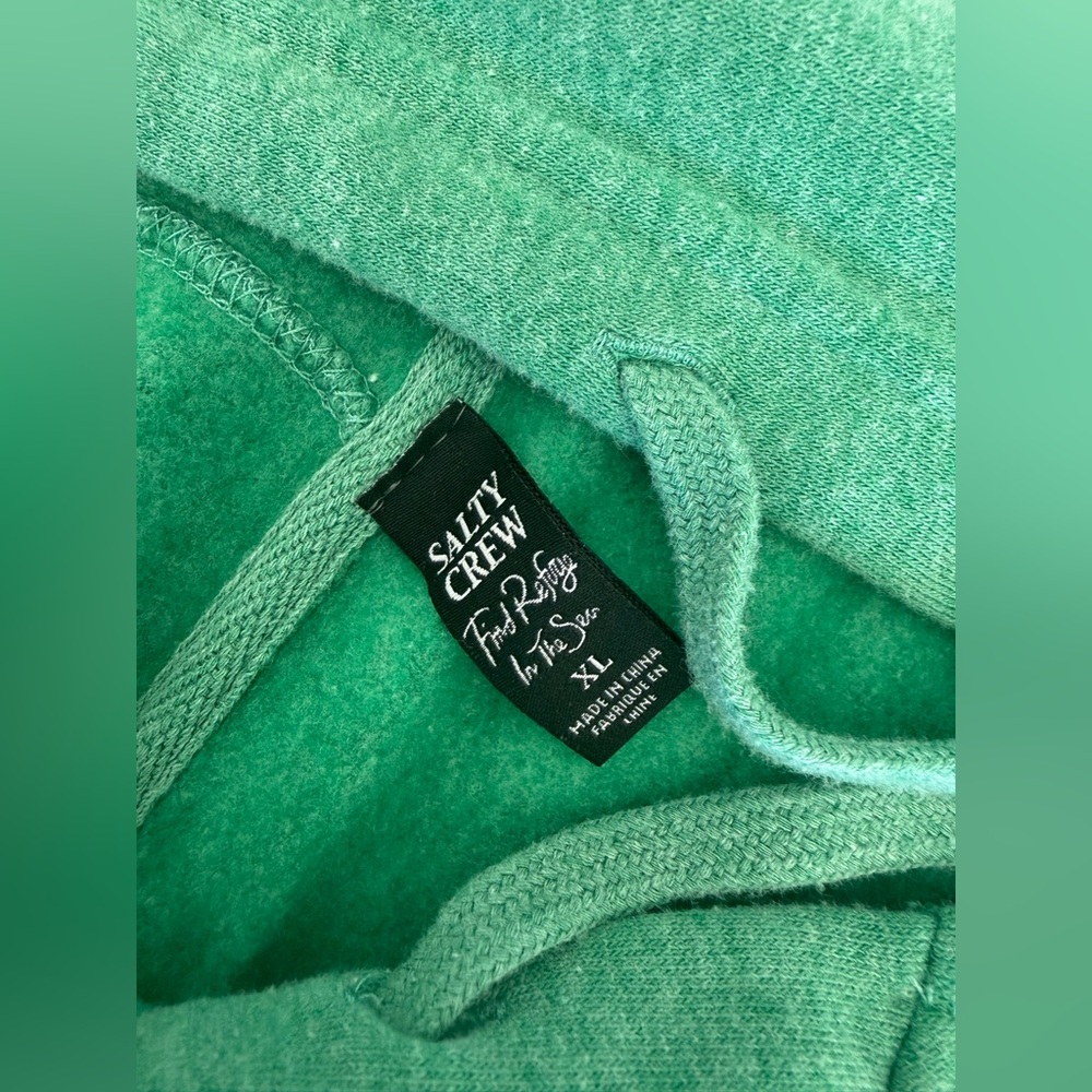 Salty Crew — Boyfriend Fit Green Full-Zip Hooded Sweatshirt — Size XL — NWT - Picture 10 of 16